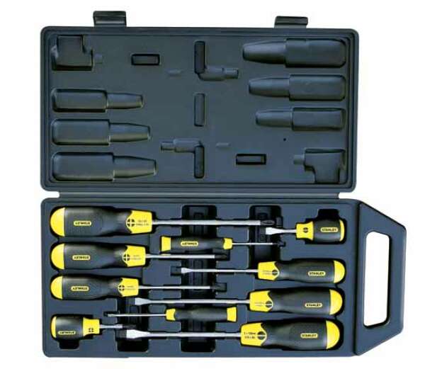 Stanley 2-65-005 - НАБОР 10-ТИ ОТВЕРТОК "CUSHION GRIP" (3Х75, 5Х100, 6,5Х45, 6,5Х150, 8Х150; PH0X60, PH1X75, PH2X45, PH2X100, PH3X150)