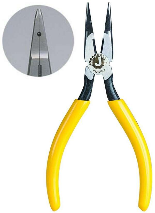 Jonard KS21257L3 - длинногубцы с кусачками и отверстием для снятия изоляции с провода 0,7 мм (165 мм)
