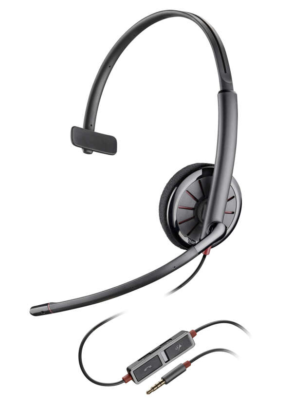 Plantronics BlackWire C215 — проводная гарнитура для компьютера и мобильных устройств (моно, TRS 3,5)