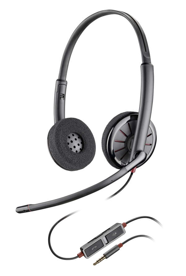 Plantronics BlackWire C225 — проводная гарнитура для компьютера и мобильных устройств (стерео, TRRS 3,5)
