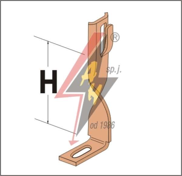 AH Hardt AH-04222 - Коньковый держатель, Braas, H=10 cm, проволока Ø 5-8 mm, медь/латунь