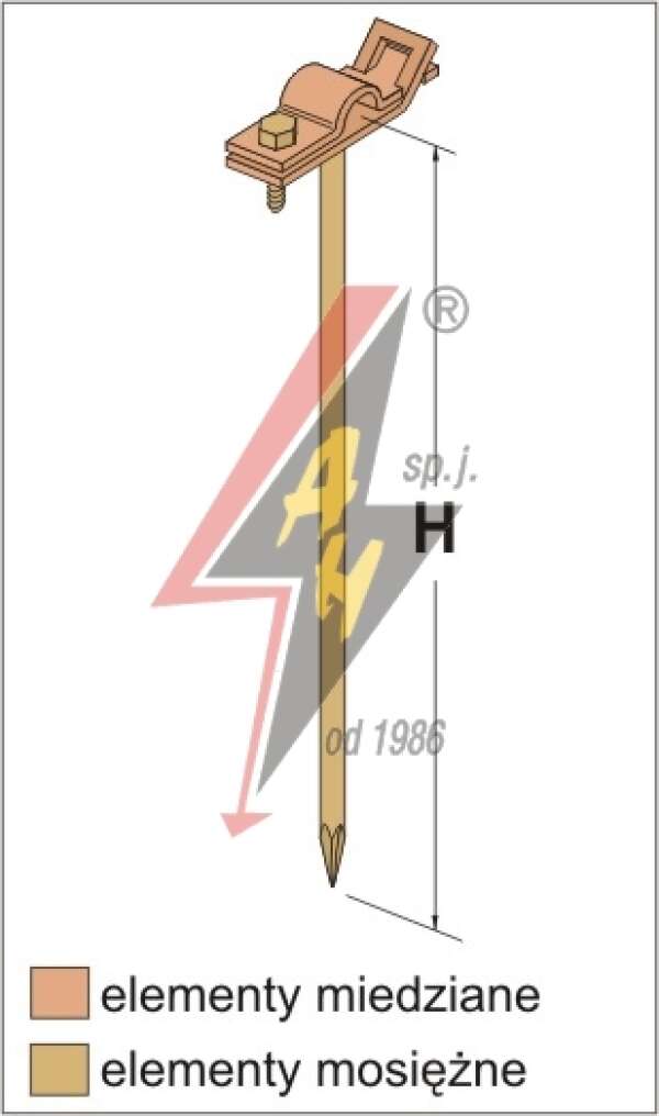 AH Hardt AH-06032 - Универсальный держатель, L=18 cm, B до 30 mm, вбивающийся, проволока Ø 5-12 mm, медь/латунь