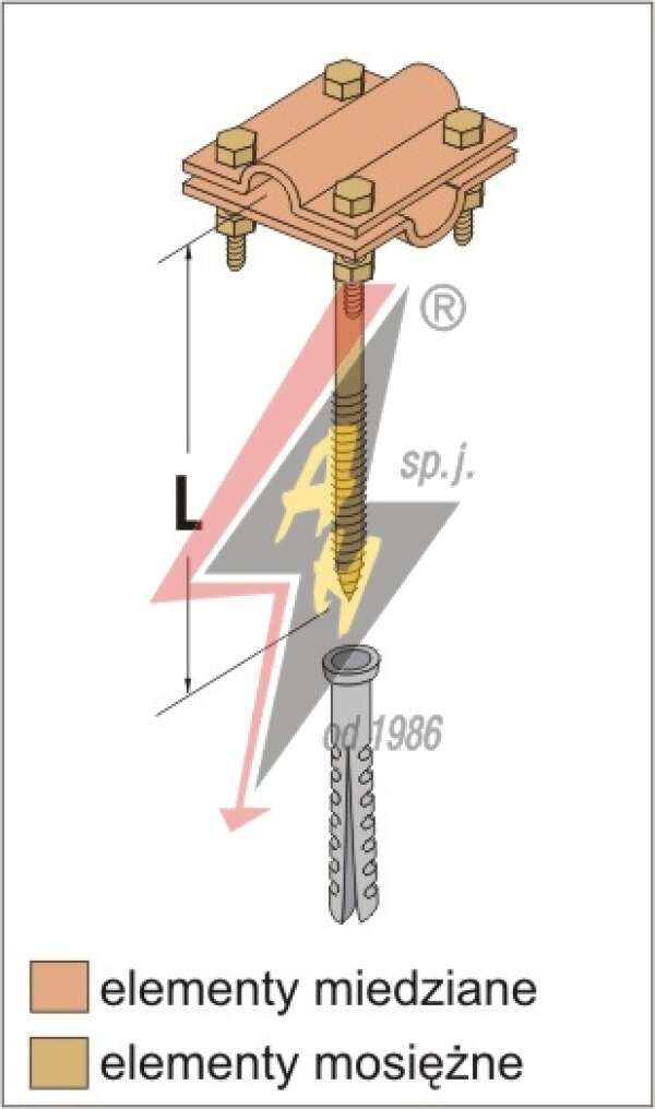 AH Hardt AH-06212 - Универсальный держатель, L=18 cm, B до 20 mm, вкручивающийся, проволока Ø 5-12 mm, медь/латунь