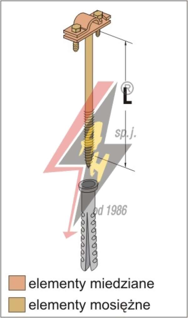 AH Hardt AH-07372 - Держатель проволоки , L=33 cm, вкручиваемый, проволока Ø 5-10 mm, медь/латунь