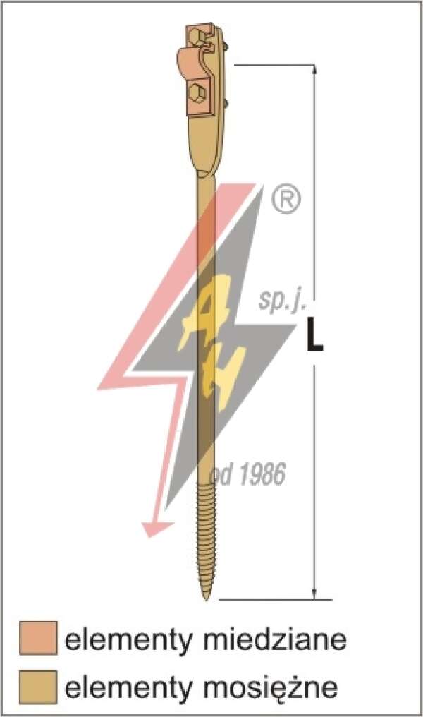 AH Hardt AH-07332 - Держатель проволоки , L=18 cm, вкручиваемый, проволока Ø 5-10 mm, медь/латунь