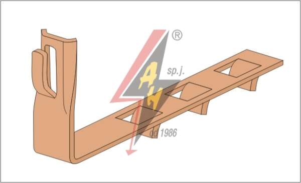 AH Hardt AH-09092 - Держатель для черепицы, L=14 cm, H=10 cm, проволока Ø 5-8 mm, медь/латунь