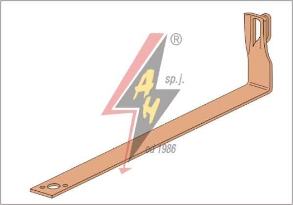 AH Hardt AH-09162 - Держатель для черепицы, L=43 cm, H=10 cm, проволока Ø 5-8 mm, медь/латунь
