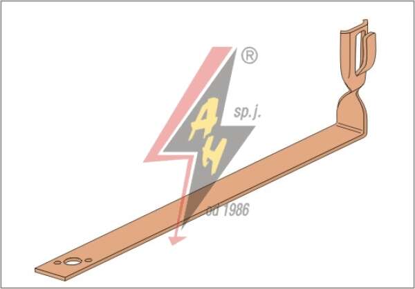AH Hardt AH-09172 - Держатель для черепицы, L=43 cm, H=10 cm, проволока Ø 5-8 mm, медь/латунь