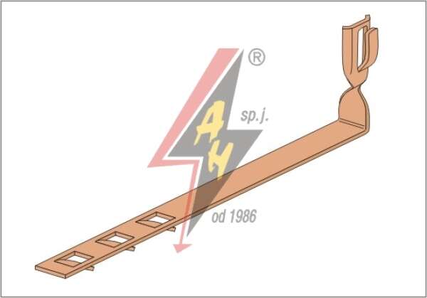AH Hardt AH-09212 - Держатель для черепицы, L=43 cm, H=10 cm, проволока Ø 6-8 mm, медь/латунь