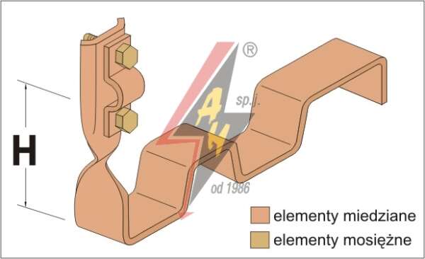 AH Hardt AH-09282 - Держатель для черепицы, H=10 cm, проволока Ø 5-10 mm, медь/латунь