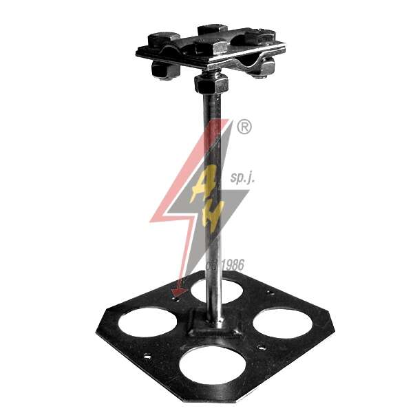 AH Hardt AH-1202S - Держатель с крепежом на клей, H=15 cm, B до 20 mm, 4xM8x16, проволока Ø 5-12 mm, серия Silver