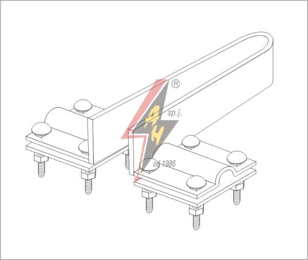 AH Hardt AH-3304P - Сочетание смещения, (гибкое) 4xM8x20 (x2), проволока Ø 5-12 mm, B до 40 mm, серия Platinium