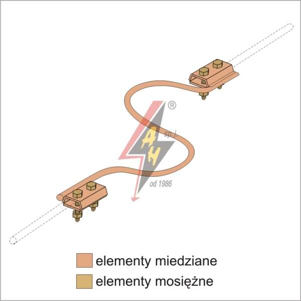 AH Hardt AH-33012 - Сочетание смещения, (гибкое) 2xM8x20 (x2), проволока Ø 5-8mm, медь/латунь