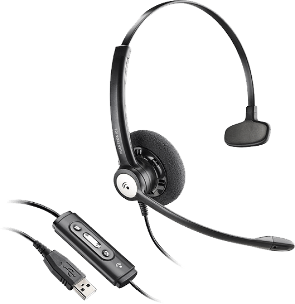 Plantronics Entera NC USB (HW111N-USB-M) - профессиональная USB-гарнитура, оптимизированная для Microsoft Lync и Skype for Business