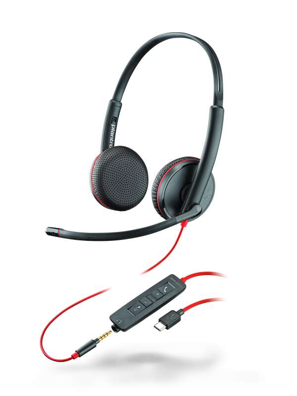 Plantronics BlackWire C3225-C - проводная гарнитура (стерео, jack 3.5/USB-C)