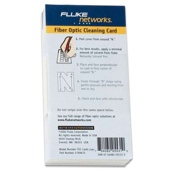 Fluke Networks NFC-CARDS - карточки с очищающими зонами (5 шт. по 12 зон каждая)