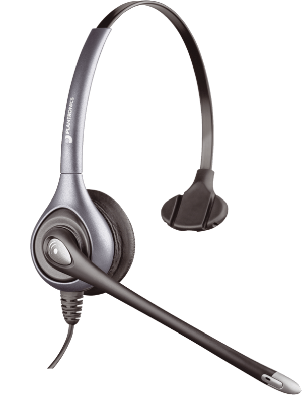 Plantronics SupraPlus Wideband NC Silver — профессиональная телефонная гарнитура для оператора call-центра