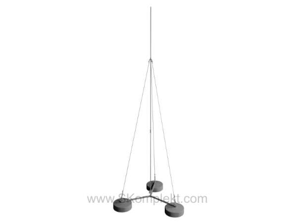 GALMAR GL-21122 — Молниеприемник-мачта (4,5 м; на 3х бетонных основаниях; одноступенчатая тросовая поддержка; оцинкованная сталь)