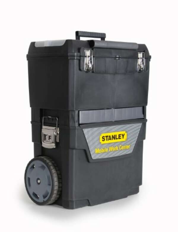 Stanley 1-93-968 - ЯЩИК ДЛЯ ИНСТРУМЕНТА С КОЛЕСАМИ MOBILE WORK CENTER 2 IN 1 С ОРГАНАЙЗЕРАМИ В КРЫШКЕ ПЛАСТМАССОВЫЙ (47 X 29,8 X 61,9СМ)
