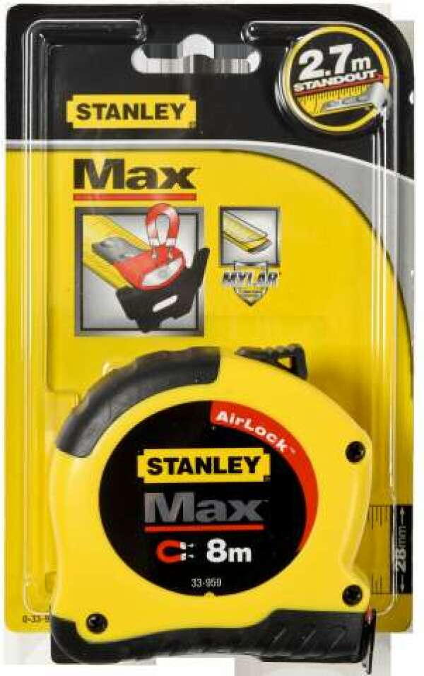 Stanley 0-33-959 - РУЛЕТКА ИЗМЕРИТЕЛЬНАЯ “MAX“ 8М X 28MM