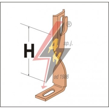 AH Hardt AH-04222 - Коньковый держатель, Braas, H=10 cm, проволока Ø 5-8 mm, медь/латунь