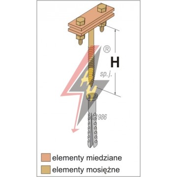 AH Hardt AH-06182 - Универсальный держатель, L=12 cm, B до 50 mm, вкручивающийся, медь/латунь