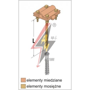 AH Hardt AH-06202 - Универсальный держатель, L=12 cm, B до 20 mm, вкручивающийся, проволока Ø 5-12 mm, медь/латунь