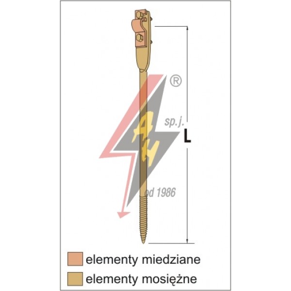 AH Hardt AH-07332 - Держатель проволоки , L=18 cm, вкручиваемый, проволока Ø 5-10 mm, медь/латунь