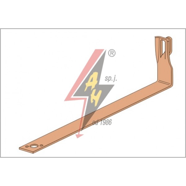 AH Hardt AH-09012 - Держатель для черепицы, L=38 cm, H=10 cm, проволока Ø 5-8 mm, медь/латунь