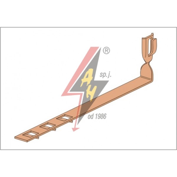 AH Hardt AH-09062 - Держатель для черепицы, L=38 cm, H=10 cm, проволока Ø 5-8 mm, медь/латунь