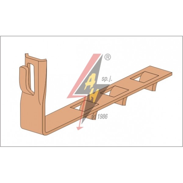 AH Hardt AH-09092 - Держатель для черепицы, L=14 cm, H=10 cm, проволока Ø 5-8 mm, медь/латунь