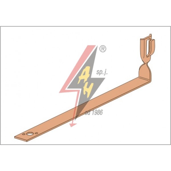 AH Hardt AH-09172 - Держатель для черепицы, L=43 cm, H=10 cm, проволока Ø 5-8 mm, медь/латунь