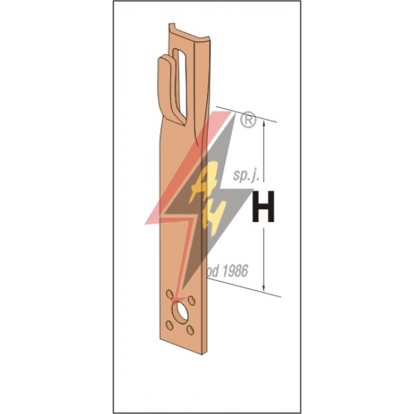 AH Hardt AH-11032 - Держатель прямой, H=8 cm, проволока Ø 5-8 mm, медь/латунь