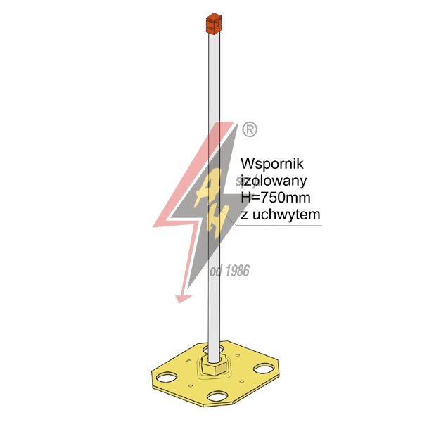 AH Hardt AH-28080 - Мачта горячего оцинкования, стальная с изолированным громоотводом заизолированный кронштейн, прикручивающийся H=750 mm