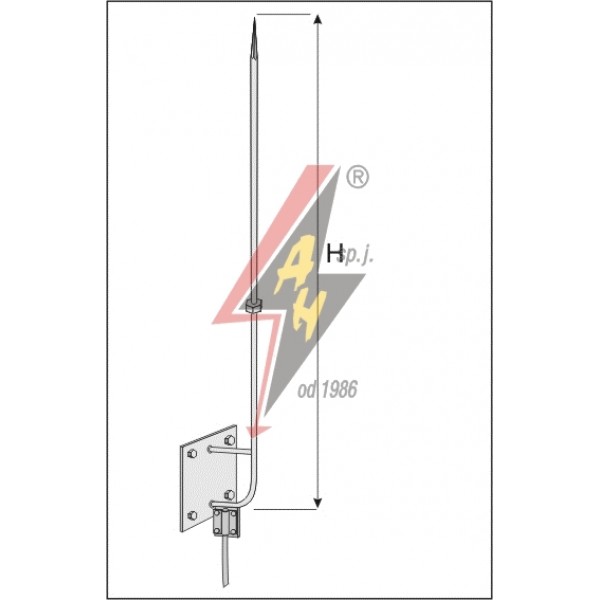AH Hardt AH-27381 - Шпиль на дымоход, (горячего оцинкования) H=2400 mm, составной