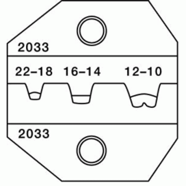 Greenlee 2033 - Матрица для матрица для установки неизолированных втулочных наконечников при помощи кримперов 1300/8000 (22-10AWG; 0,32-5,27 мм кв.)